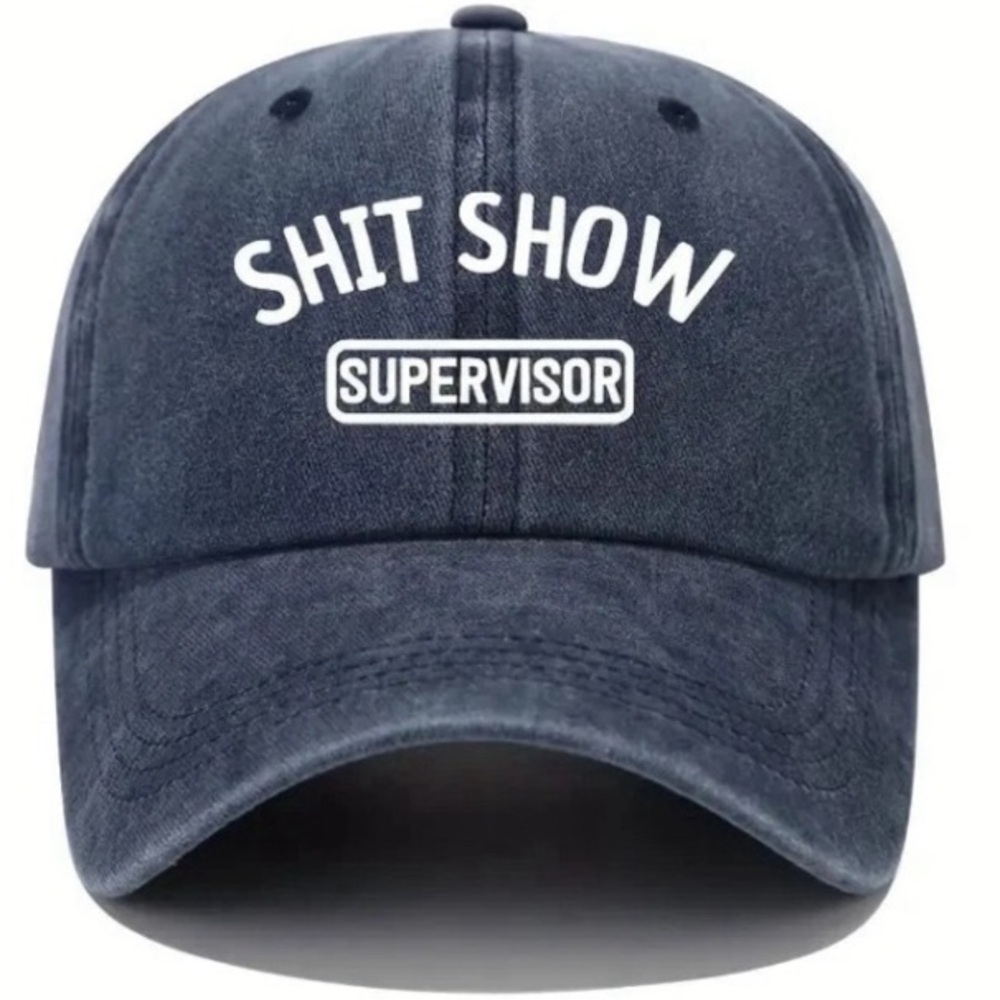 Funny Hat Baseball Cap Cotton Light Denim Charcoal Gray Grey Black Adjustable